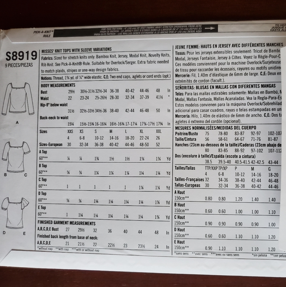 Simplicity pattern S8919 - Picture 3 of 3